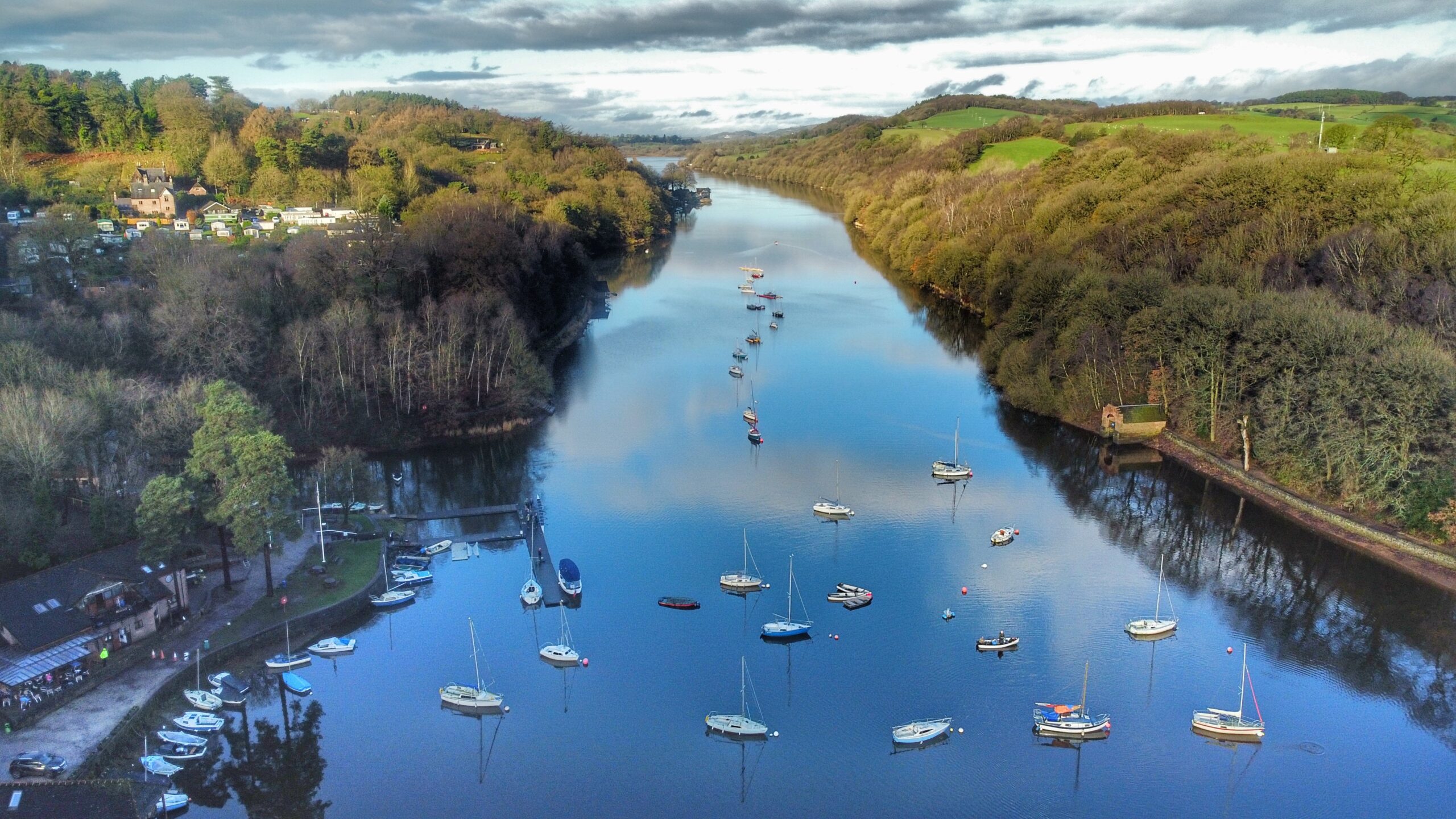 Boats post Rudyard Lake